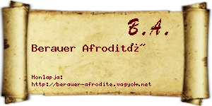 Berauer Afrodité névjegykártya